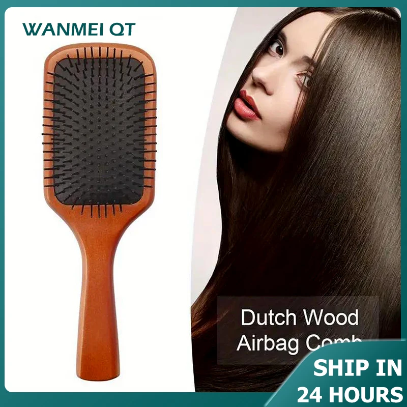 1pc Wooden Airbag Massage Comb Scalp Care Female Curly Hair Household High-grade Anti-static Hair Bamboo Hair Brush Salon