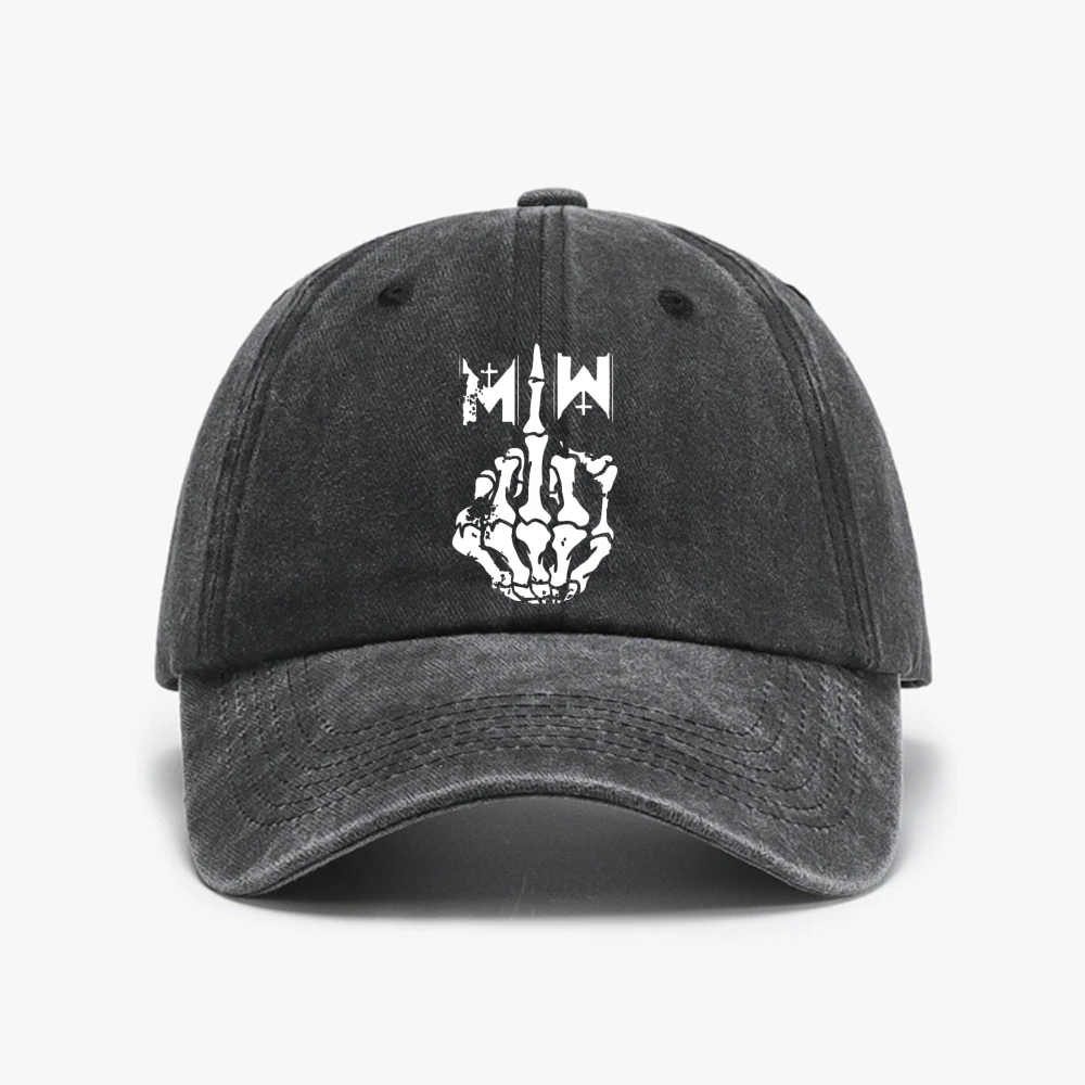 

Motionless cap print Skeleton Hand Pattern Baseball Cap fashion Vintage Washed Denim Hat casual Dad Hat adjustable hats