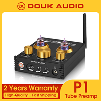 Douk audio HiFi Bluetooth 5.0 JAN5725 Tube Vacuum Preamplifier USB DAC APTX Home Stereo Audio Preamp Headphone Amp