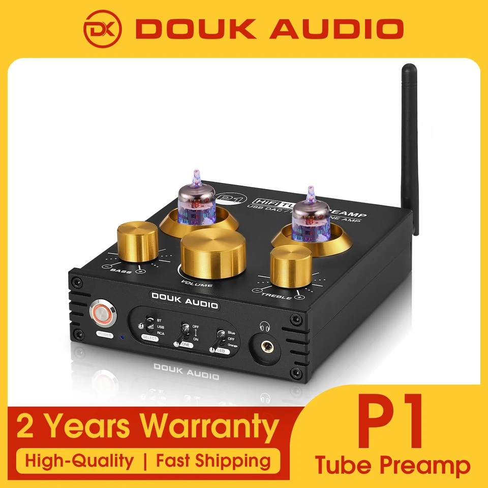 Douk オーディオ HiFi Bluetooth 5.0 JAN5725 真空管プリアンプ USB