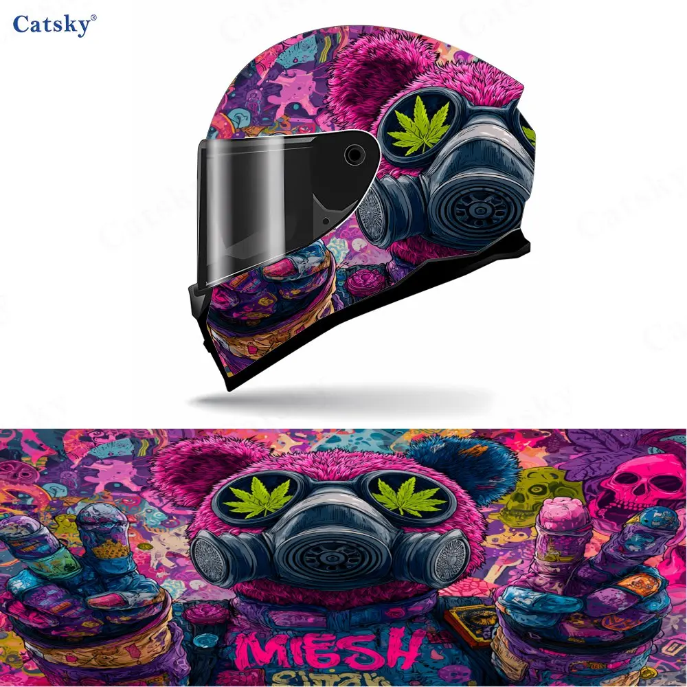 

Violent bear PVC material self-adhesive waterproof motorcycle helmet sticker, paste firmly and do not fall, waterproof and weath