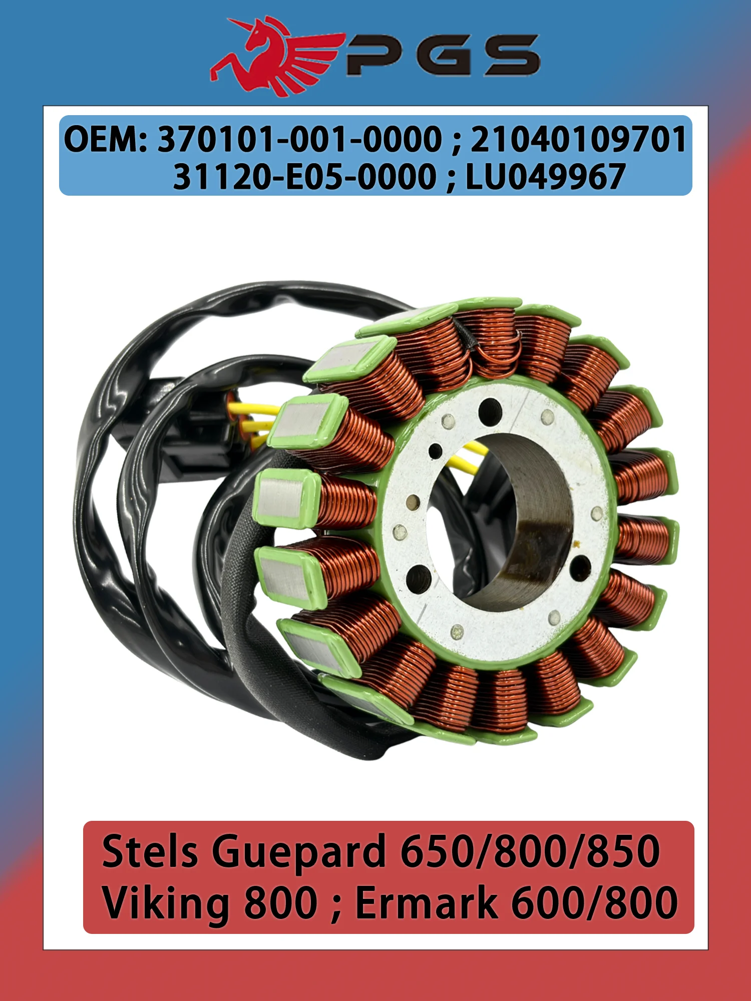

Magneto Stator Coil Assembly for Stels ATV Guepard 650 800 850 Dominator 800 Wolverine 800 Viking 800 Ermak 800 LU093873 291.9.1