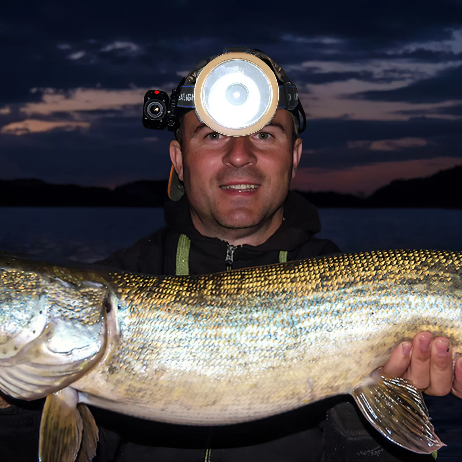 LED Sensor Night Fishing Headlight USB Rechargeable Mini Size Aluminum Alloy Durable Outdoor Light Visual Warning Light