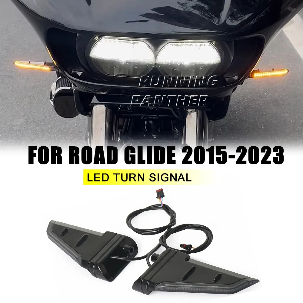 

New Motorcycle Accessories Front Side LED Light Turn Signal Indicator Lamp Kit For Road Glide 2015-2023 2016 2017 2018 2019 2020