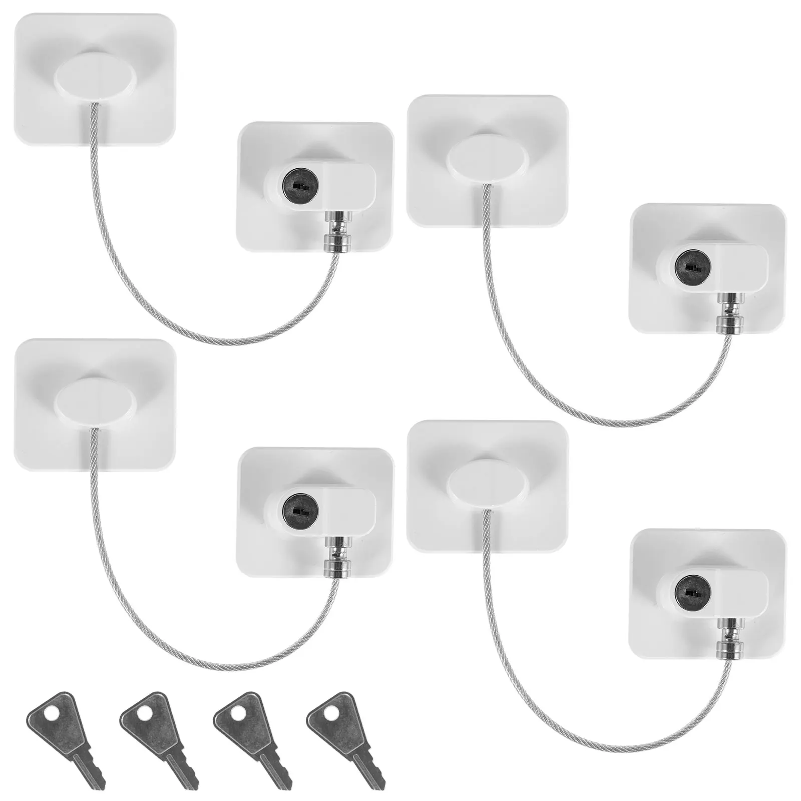 4Pcs Window Restrictor Sturdy Door Restrictor Lock Window Safety Lock Durable Childproof Security Lock with Key Baby Window Lock