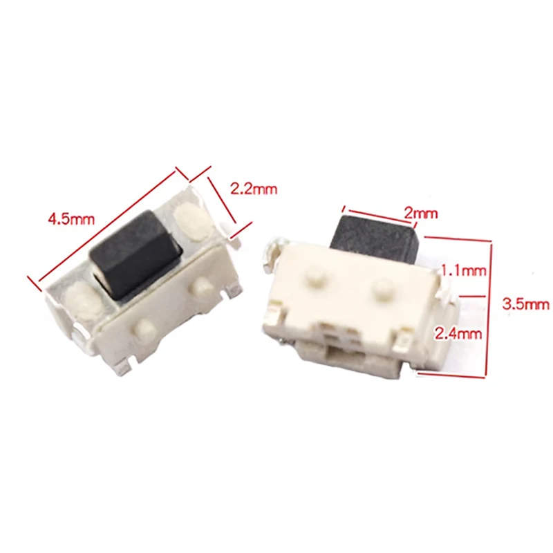 50PCS 2X4 Mini Mit Säule Seite Drücken Typ Takt Schalter 2*4*3,0/3,2/3,3/3,4/3,5/3,8/4,0mm DC12V 50mA Tablet MP3 Zubehör – Detail 5