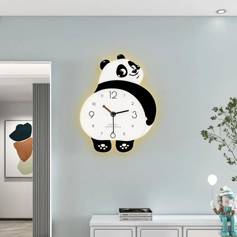 

Home Decor Wall Clocks 2025 new creative panda living room mute wall clock simple modern wall hanging decorative clock watch