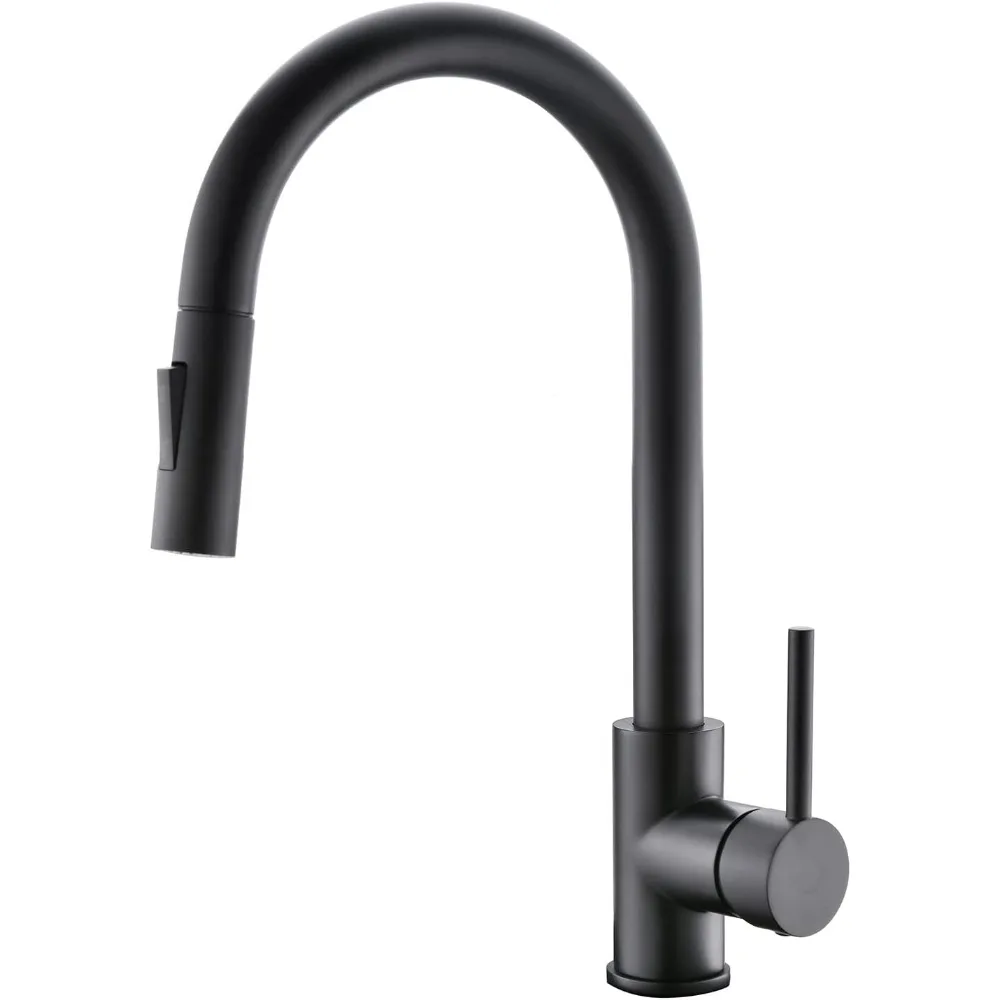 Havin Black Kitchen Faucet with Pull Down Sprayer, High Arc Stainless Steel Material, with cUPC Ceramic Cartridge,Without Deck P