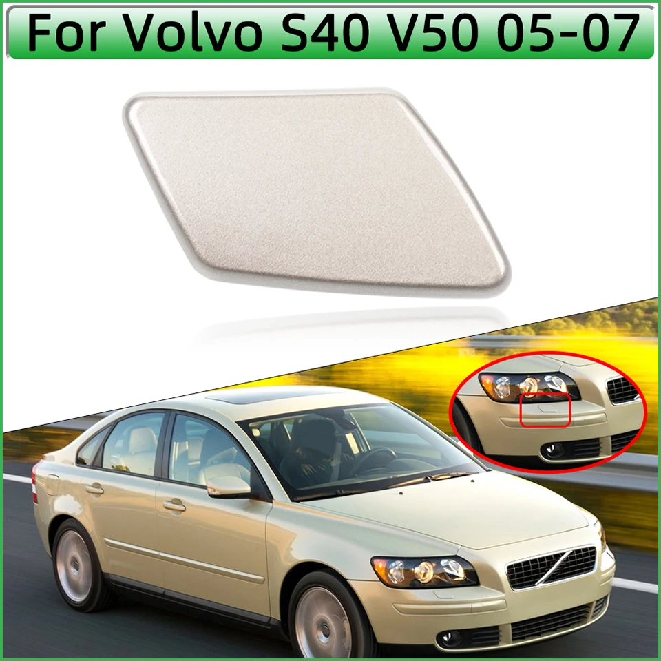 Front Bumper Headlight Washer Spray Nozzle Cover Cap For VOLVO S40 V50 2005 2006 2007 39991798 39991799 Headlamp Cleaner Lid