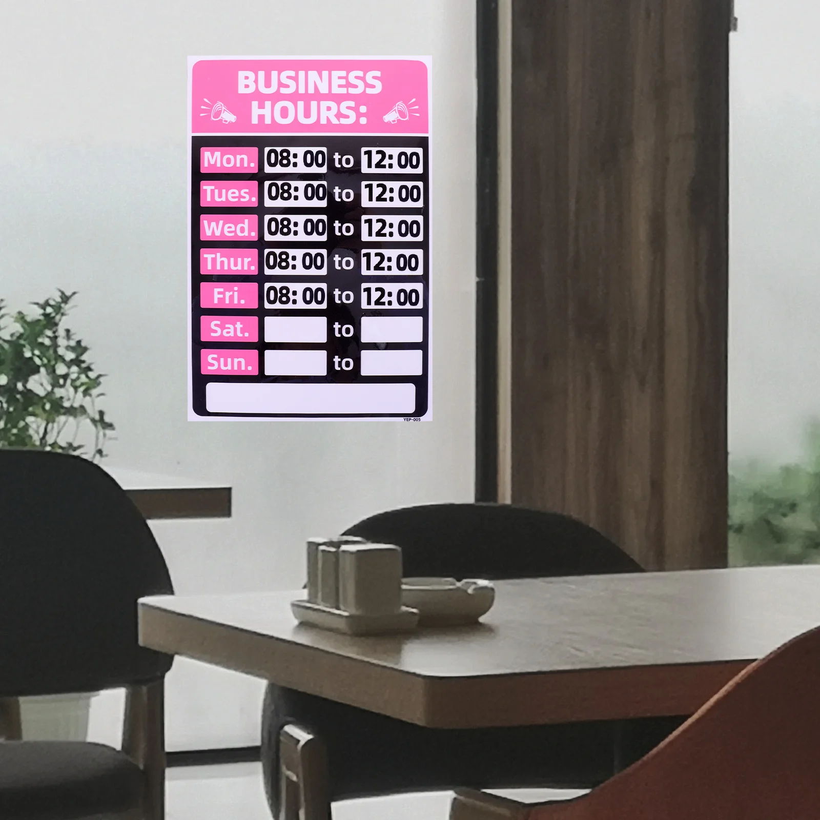 

2pcs PVC Business Hours Sign Stickers Waterproof Adhesive Store Opening Labels for Shop Easy Apply Fade Oil