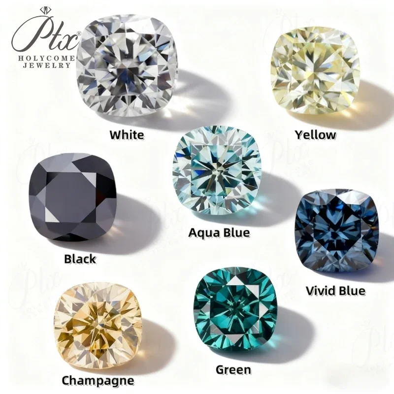 

Cushion Cut Multicolor Moissanite 8 Hearts 8 Arrows High Brilliance Stones for Fine Jewelry Creation Rings Pendants Earrings