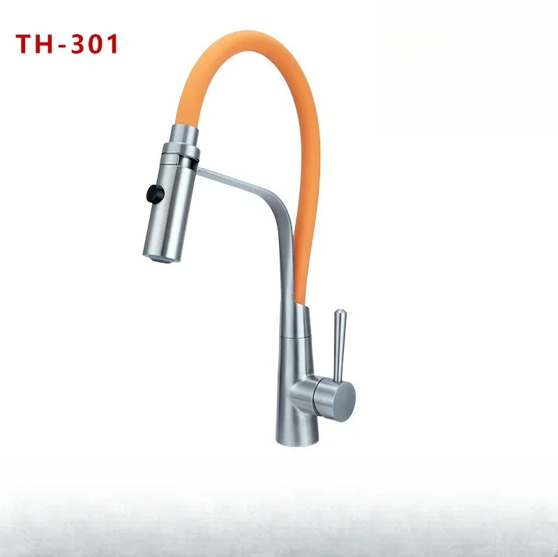 Current kitchen pull-out faucet, stainless steel, brushed faucet