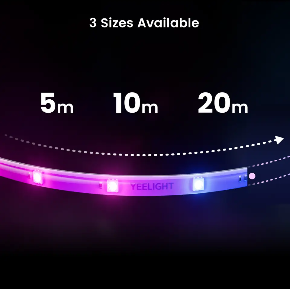 Yeelight Smart LED Strip Lights D1 RGBIC Music Sync Color Changing App Voice Control TV Backlight Bedroom Matter Thread 5m 10m 2 - 5