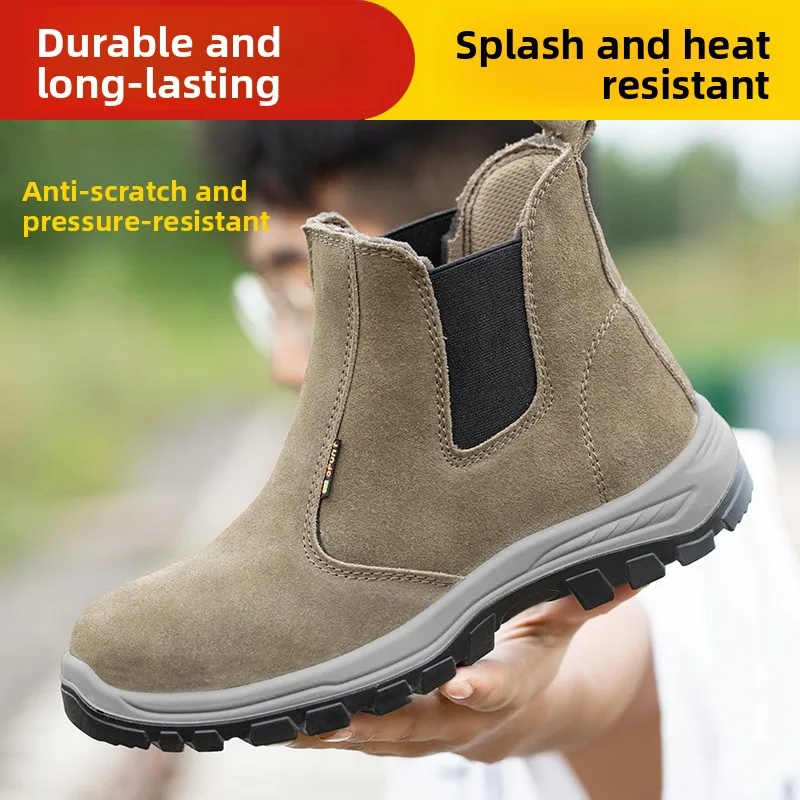 

W Anti-Scald Labor Protection oes Мужская антикружающая и пирсинг стальной носок с высоким верхом дышащая Work oes для ...