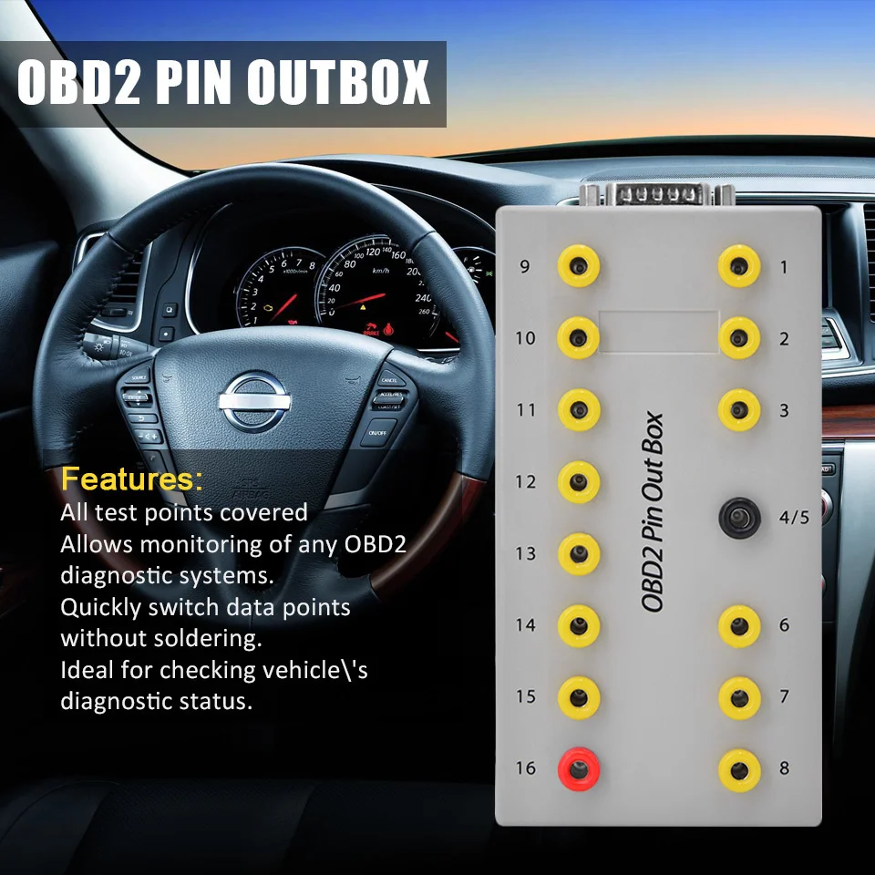 2024 OBDII Protocol Detector Auto Car OBD Break Out OBD2 Breakout Tester Can Test Box OBD2 Pin Out Box