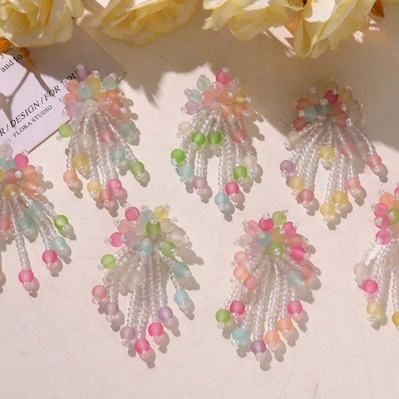 Shoe Clip 1 Piece Colorful Pearl Tassel Seed Bead Forest Fresh Lightweight Versatile Ornament for Clear Crystal Jelly Clogs