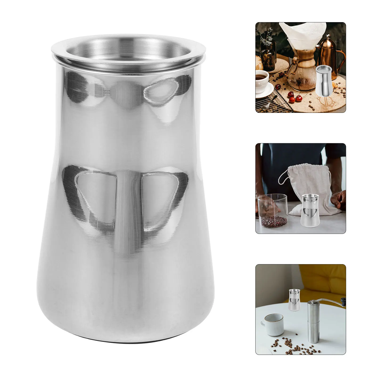 

Sifter Stainless Steel Fine Mesh Shaker Ground Coffee Receiver Coffee Making Accessory Baking Sugar Sieve Kitchen Bar Tool