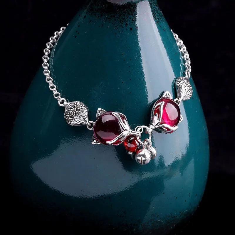 Uglyless Mysterious LOVE God Fox Jewelry Sets for Women 925 Silver Animals Bracelets Rings Earrings Chalcedony Brincos Bijoux - Image 6
