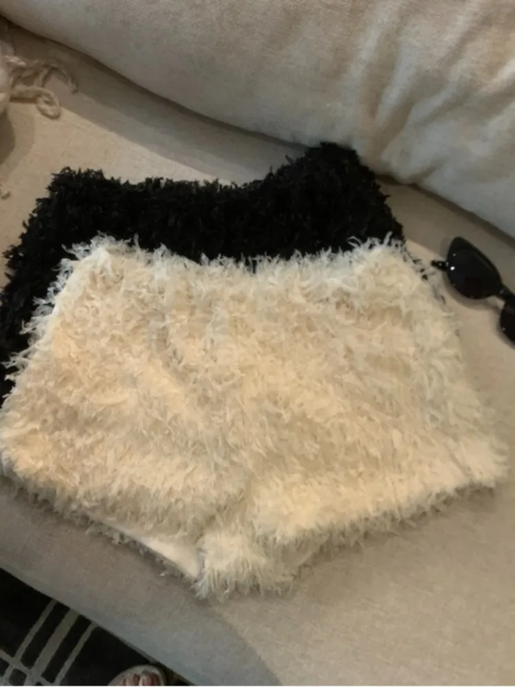 Calças de cintura alta evasê de pernas largas calças brancas para mulheres casuais outono inverno facionable commute sle corte reto malha...