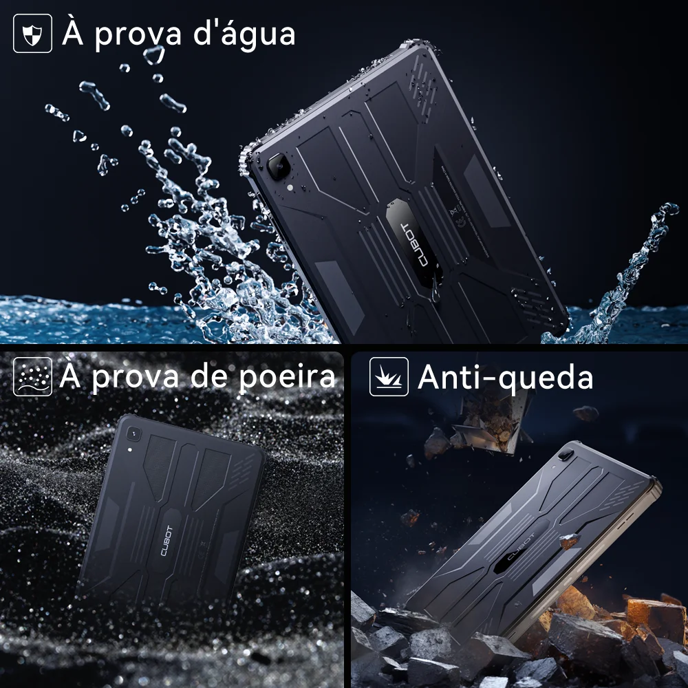 Cubot TAB KINGKONG IP68 Waterproof Rugged Tablet 10.1Inch FHD Android 13 16GB RAM+256GB ROM 10600mAh Large Battery 4G Tablet PC