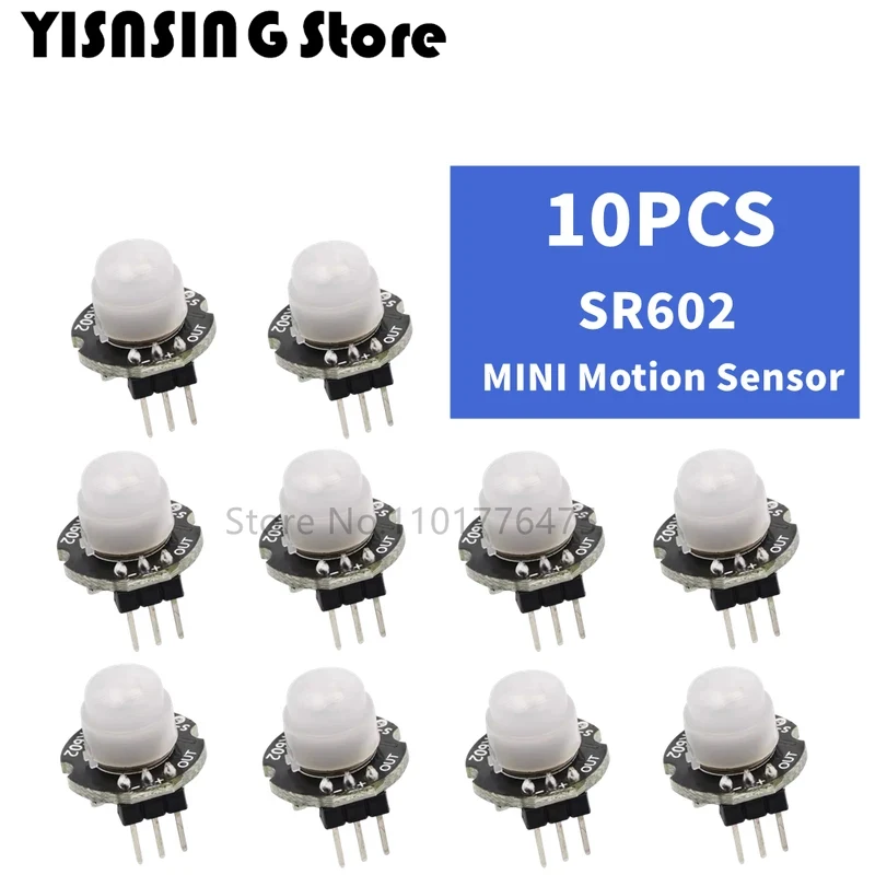 5/10pcs/MINI Motion Sensor Detector Module SR602 Pyroelectric Infrared PIR kit sensory switch Bracket for arduino Diy With lens