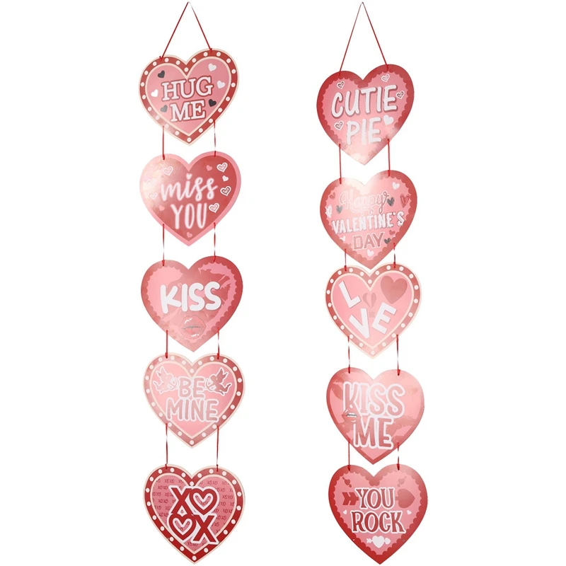 

1Set Valentine's Day Theme Heart Door Hangers Happy Valentines Day Party Decoration Paper