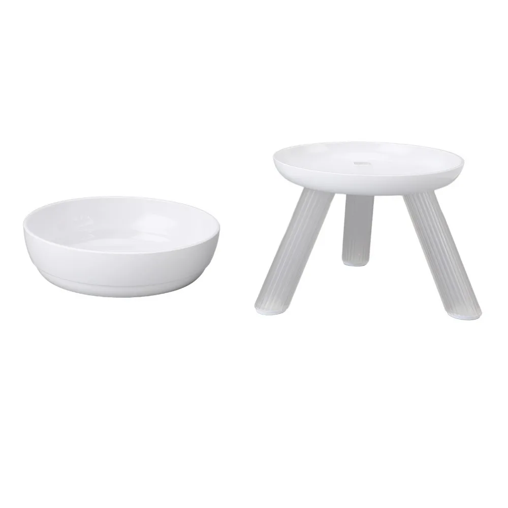 Spine Protective Elevated Cats Dog Bowl Stand Non Slip Base Plastic Raised Pet Feeder Pet Food Bowl Holder Indoor Feeding