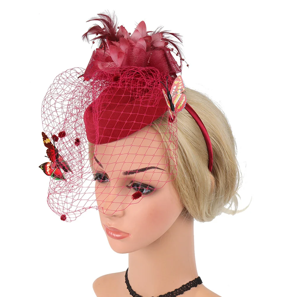 

1pc Chic Net Gauze Hair Clasp Stylish Headband For Wedding Party Stage Performance Elegant Women Headdress Light Durable