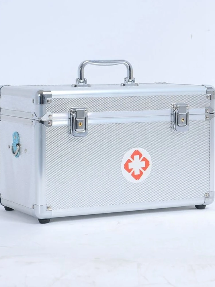 Portable Aluminum Alloy Medical Bag Emergency Kit Handheld Storage Family Use Medicine Box 12 14 16 18 Inches Size