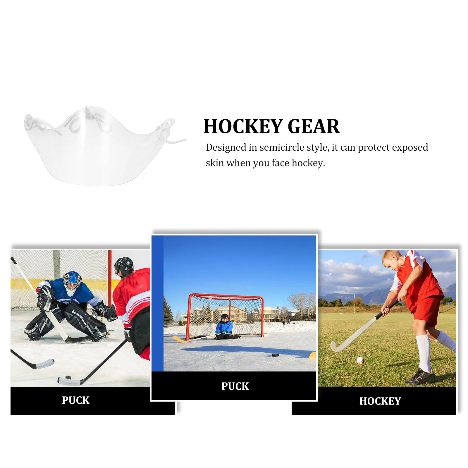 

1Pcs Hockey Goalie Face Protector Semicircle Style Strong Pc Material Neck Face Coverage Perfect Fit for Ice Hockey Goalkeeper