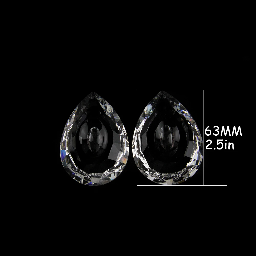 

102pcs/lot 63mm K9 Crystal Prism Chandelier Pendant Dragon Eye Glass Trimming Drop Part Suncatcher Home Wedding Marriage Decor