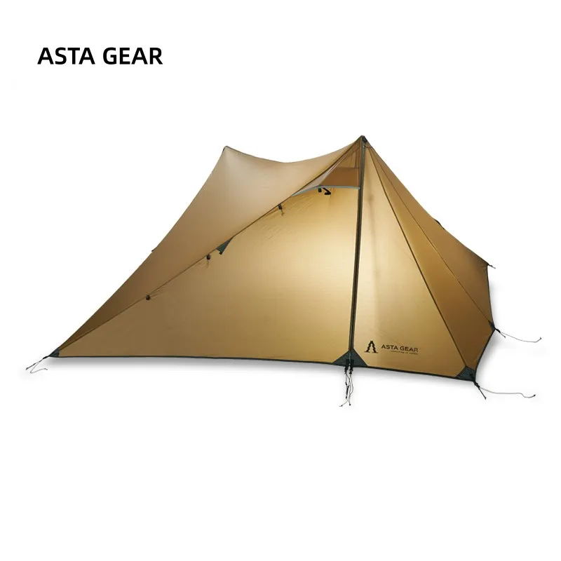 ASTA GEAR Yun Chuan 1P/2P Dubbelzijdig Silicon Poleless Tent Camping Ultralight Waterdichte Dubbele A-vormige Trekking Nylon Tent