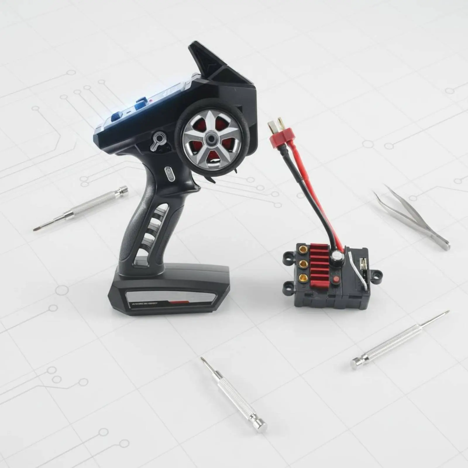 

Integrated ESC Transmitter Package High Sensitivity Brushless Car Controller Set Wireless Controller Receiver Set for Racing