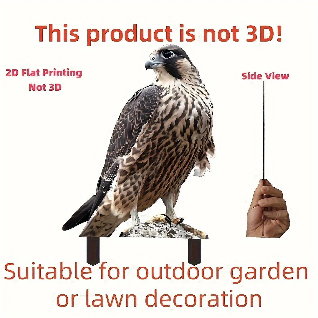 1 Stück Falcon 2D Acryl-Gartenstecker - Realistische Außendekoration, Geeignet für Hof- und Bauernhofdekoration – Detail 5