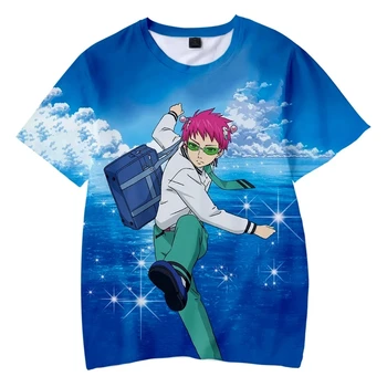 Anime Saiki K.3d 프린트 남성용 티셔츠, 오버사이즈 반팔, 캐주얼 애니메이션 티셔츠 Best5 Anime Saiki K.3d 프린트 남성용 티셔츠, 오버사이즈 반팔, 캐주얼 애니메이션 티셔츠 Best5