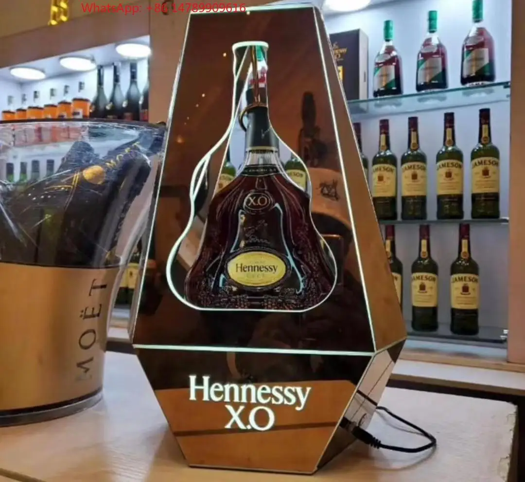 High-End Bespoke LED Bottle Display RackHENNESS Y XO RECHARGEABLE LED BOTTLE PRESENTER For NIGHTCLUB BAR