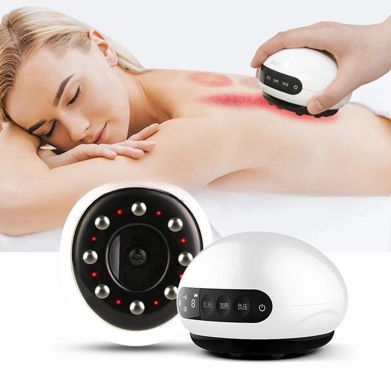 

Smart Cupping Device Electric Magnet Scraping Vacuum Suction Massager with Red Light