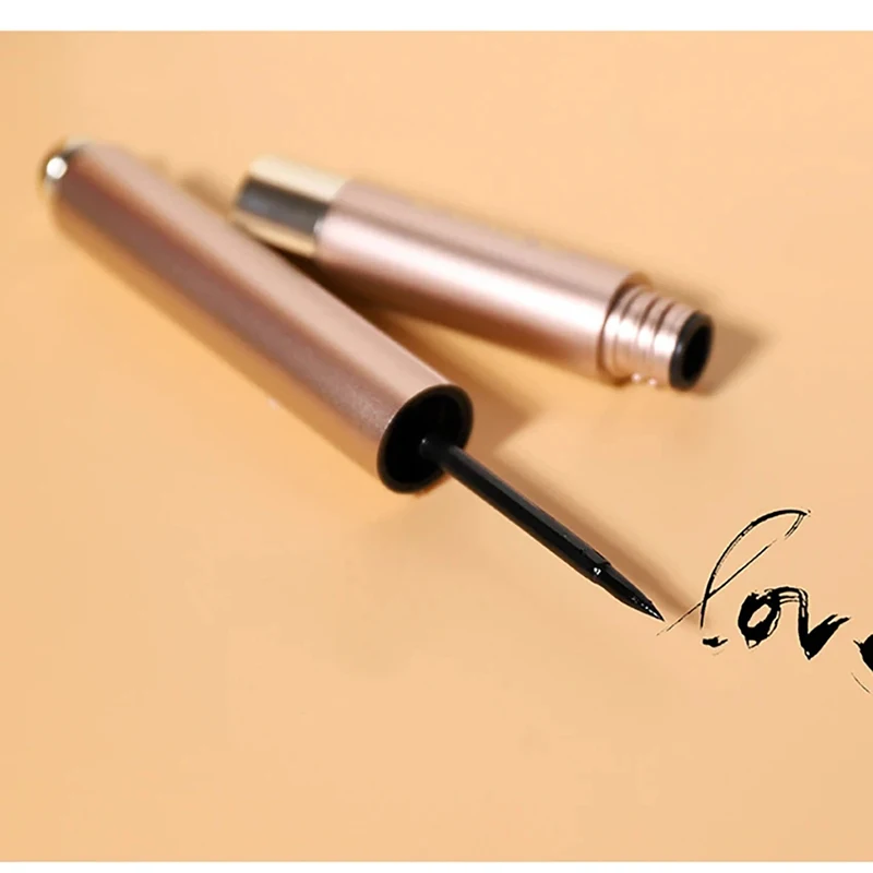 Delineador de ojos líquido profesional, lápiz negro de larga duración, resistente al agua, maquillaje, herramienta cosmética de secado rápido, sin florecimiento, 1 unidad