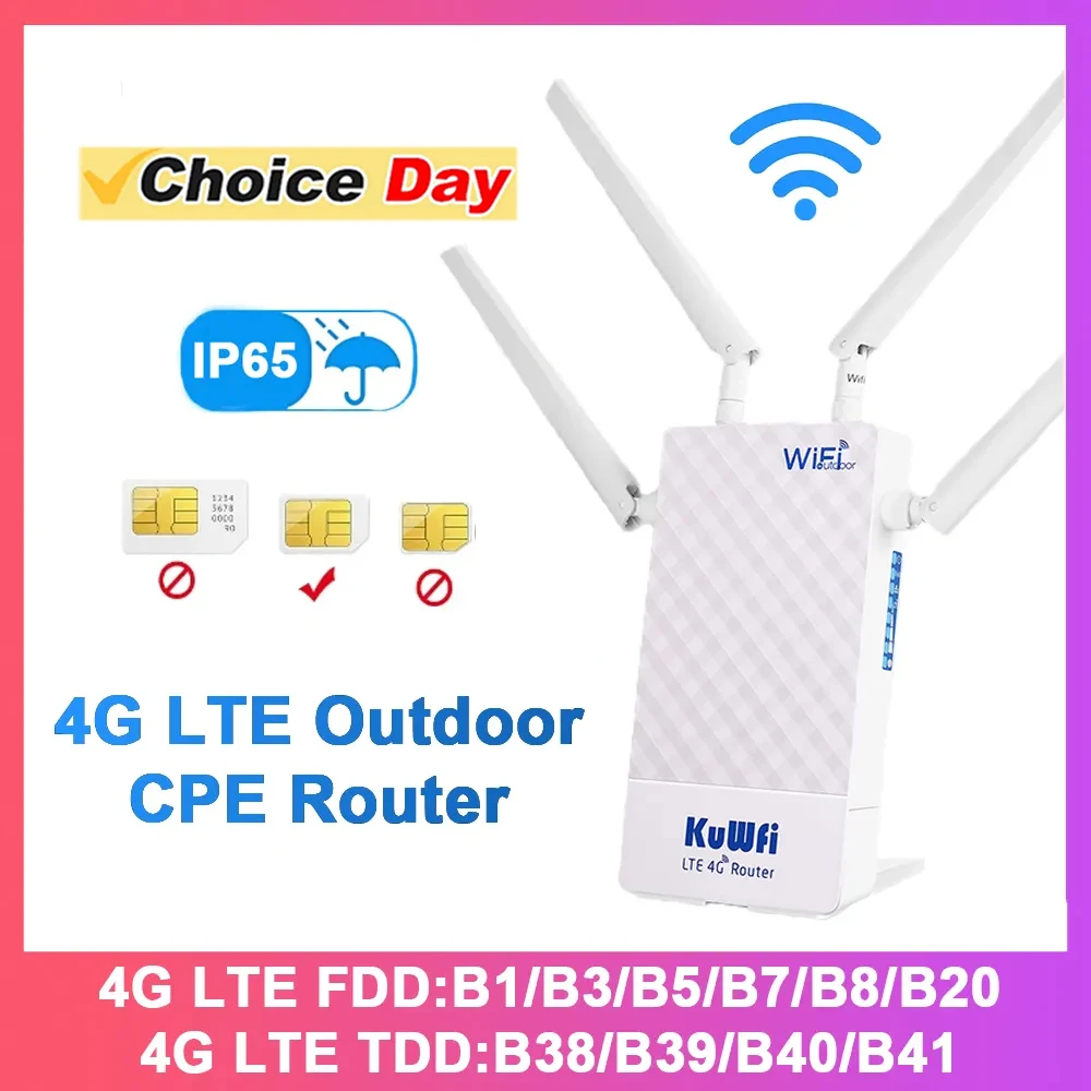 CAT4 Outdoor 4G LTE Router 300Mbps Wifi Router External Antenna WAN ALN Port with Sim Card Slot Support 48V POE for IP Camera