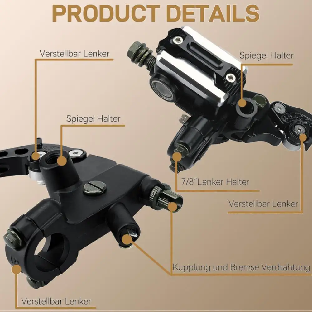 عتلات أسطوانة رئيسية لقابض الفرامل للدراجات النارية عتلات أسطوانة رئيسية لمقود ألومنيوم عالمي متينة