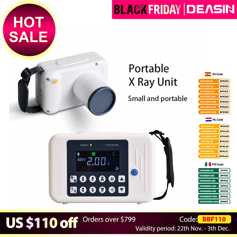 DEASIN Portable Dental x-ray machine High Frequency X Ray With Digital Sensor X-ray Film Oral Sensor Portable Equipment