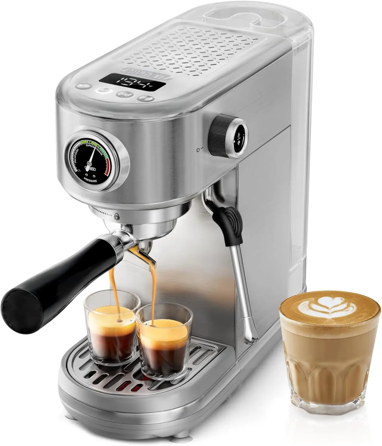H10B - Máquina de café expreso de 51 mm - Volumen de temperatura y taza ajustable a voluntad - Con pantalla inteligente y manómetro -