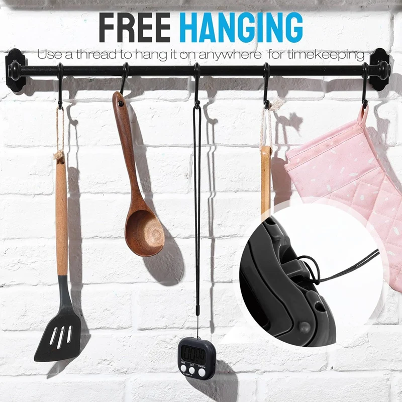 24 Pcs Digital Kitchen Timer Bulk Small Magnetic Timer on/Off Switch Minute for Classroom Cooking Baking(Black)-A68X