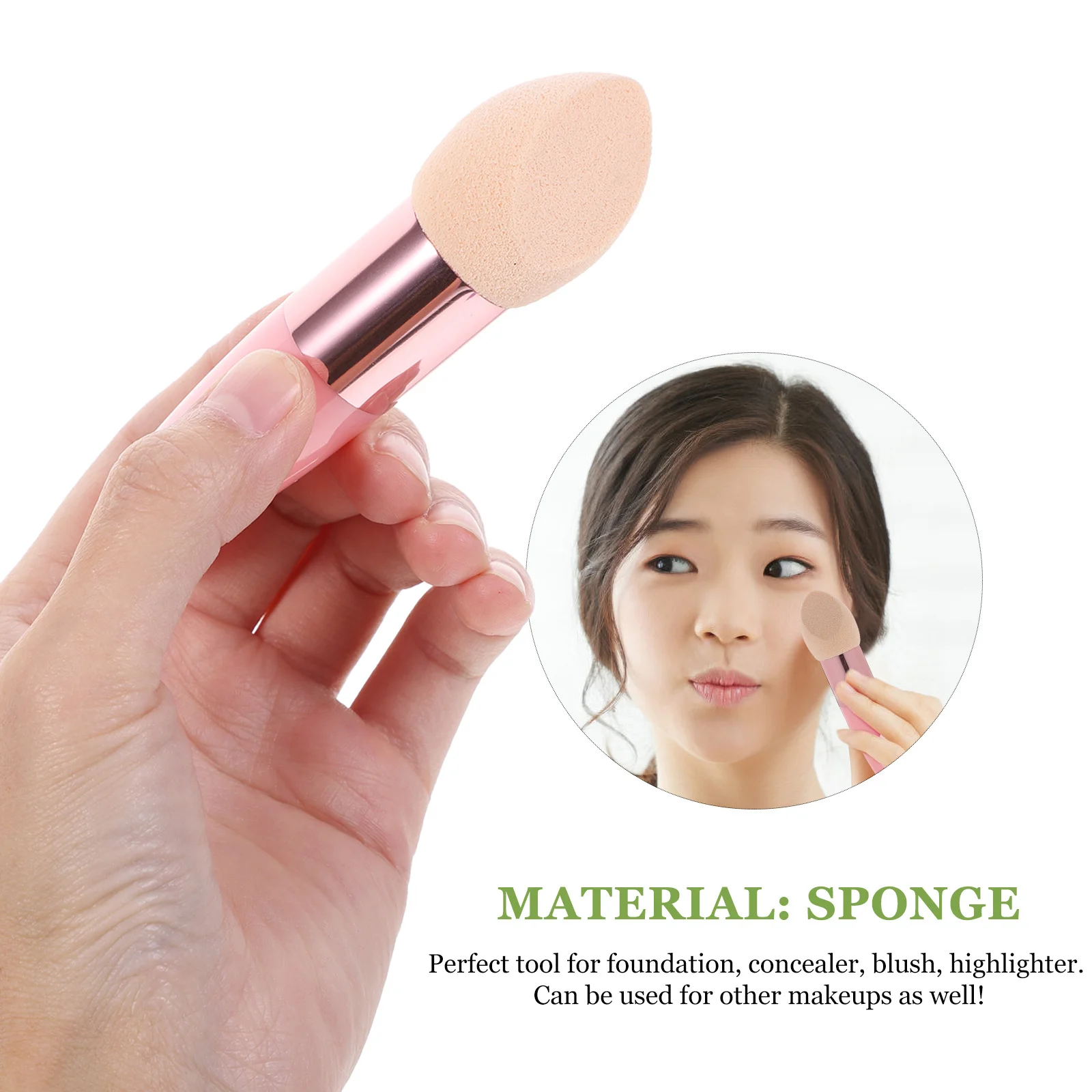 

3Pcs Sponge Brushes Makeup Tools Wet Dry Foundation Egg Puff Powder Blending Face Eye Makeup Sponge Brush