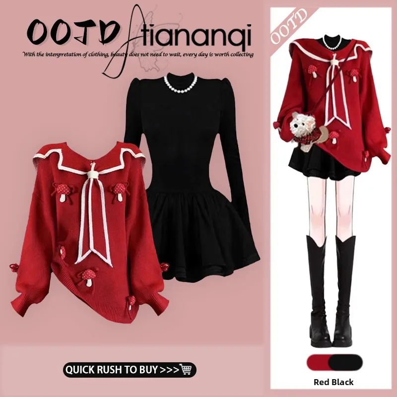 

Новинка! Женский модный комплект Cisas: свитер с воротником-стойкой и платье. Осенне-зимняя одежда, сочетающиеся наряды.