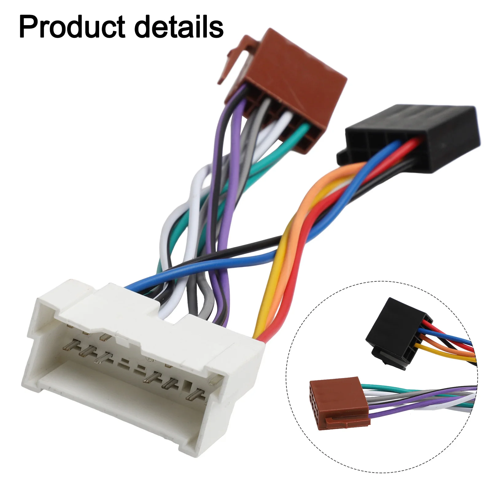 Car Radio For ISO Female Adapter for Hyundai and For Kia Models Compatible with Radio Systems Using 16Pin For ISO Connector
