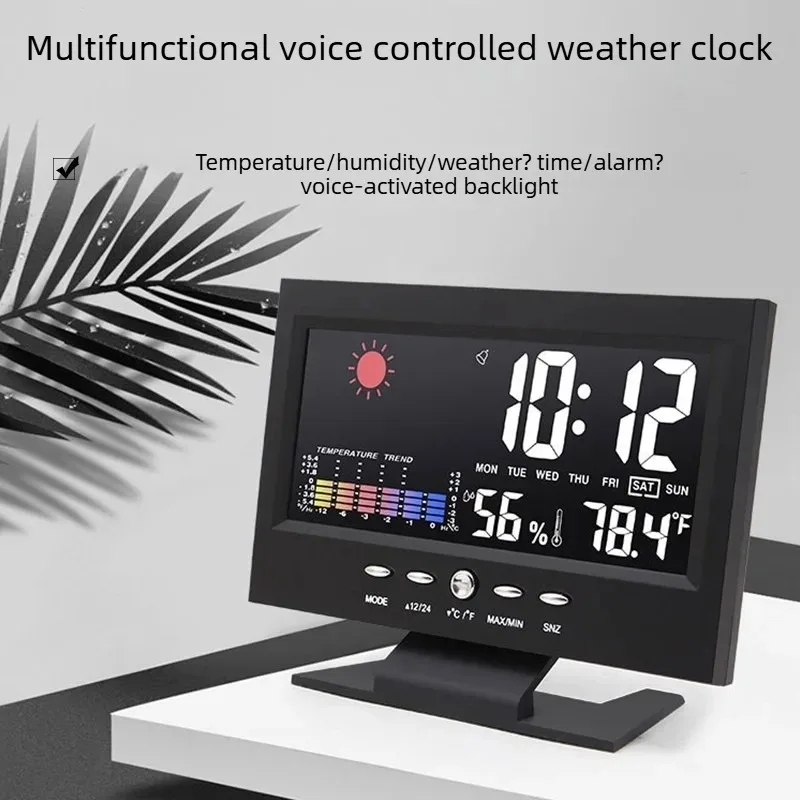 Multi Functional Electronic Clock, Home Digital Display Clock, Temperature and Humidity Meter, Living Room Decoration