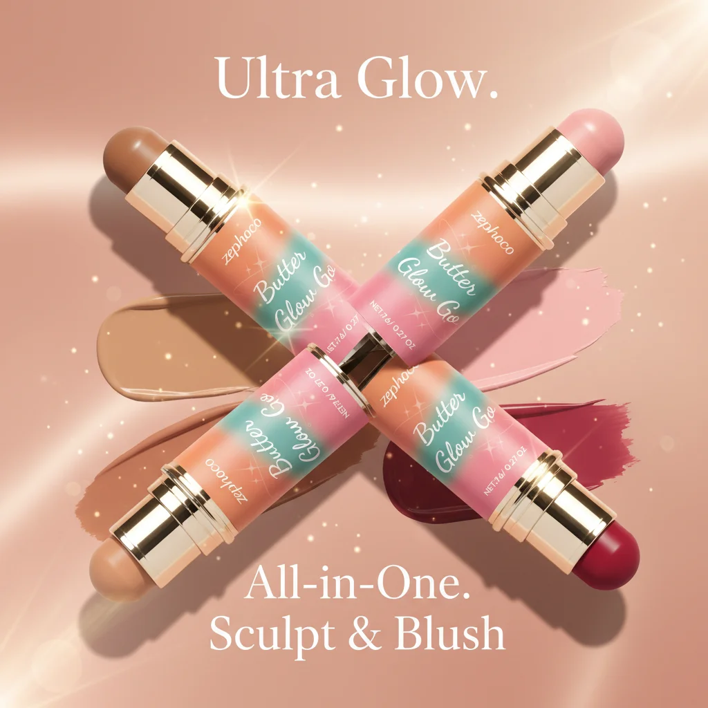 マルチデュアルエンドコンタースティックブロンザーブラッシュ防水長持ちフェイススカルプティングメイクアップすべての肌タイプポータブルトラベルサイズ