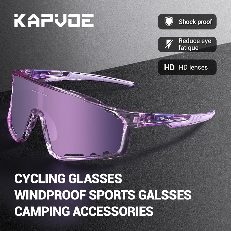 

KAPVOE Fashion Cycling Glasses Outdoor Hiking Drive Bicycle Sunglasses Sports Running Sunglases Men Women MTB Road Bike Glasses
