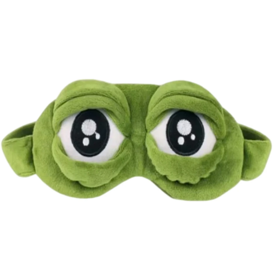 3D Sad Frog Sleep Mask Natural Sleeping Eyeshade Cover Shade Eye Patch Women Men Soft Portable Blindfold Travel Eyepatch